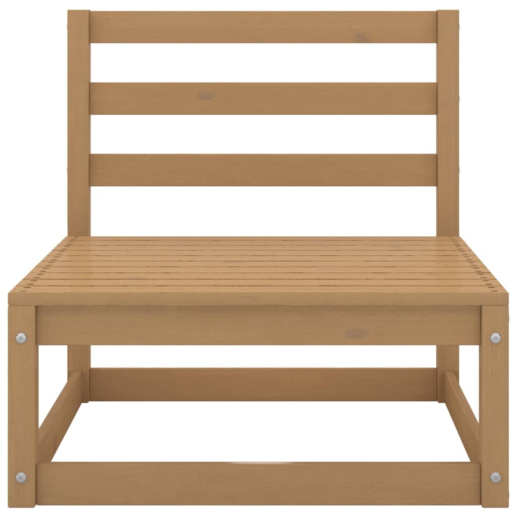 Set Salotto da Giardino 8pz Marrone Ambra Legno Massello Pino