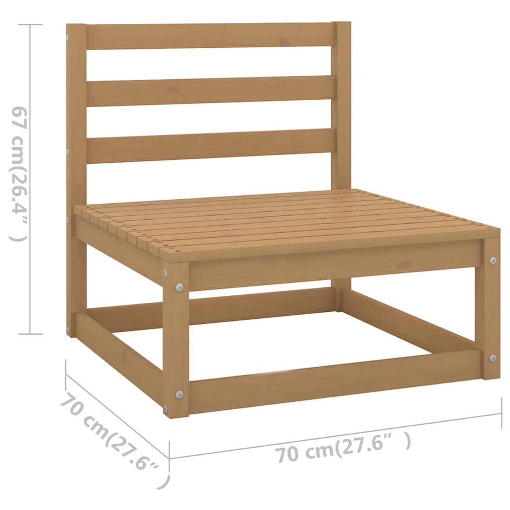 Set Salotto da Giardino 7pz Marrone Ambra Legno Massello Pino