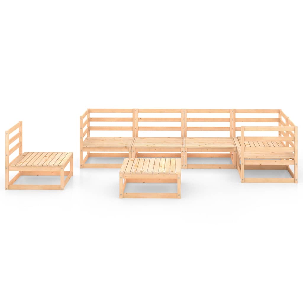 Set Divani da Giardino 7 pz in Legno Massello di Pino