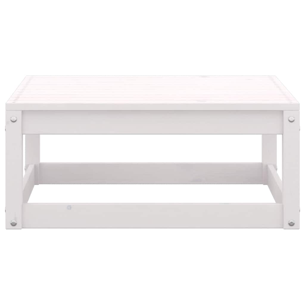Set Divani da Giardino 7 pz Bianchi in Legno Massello di Pino