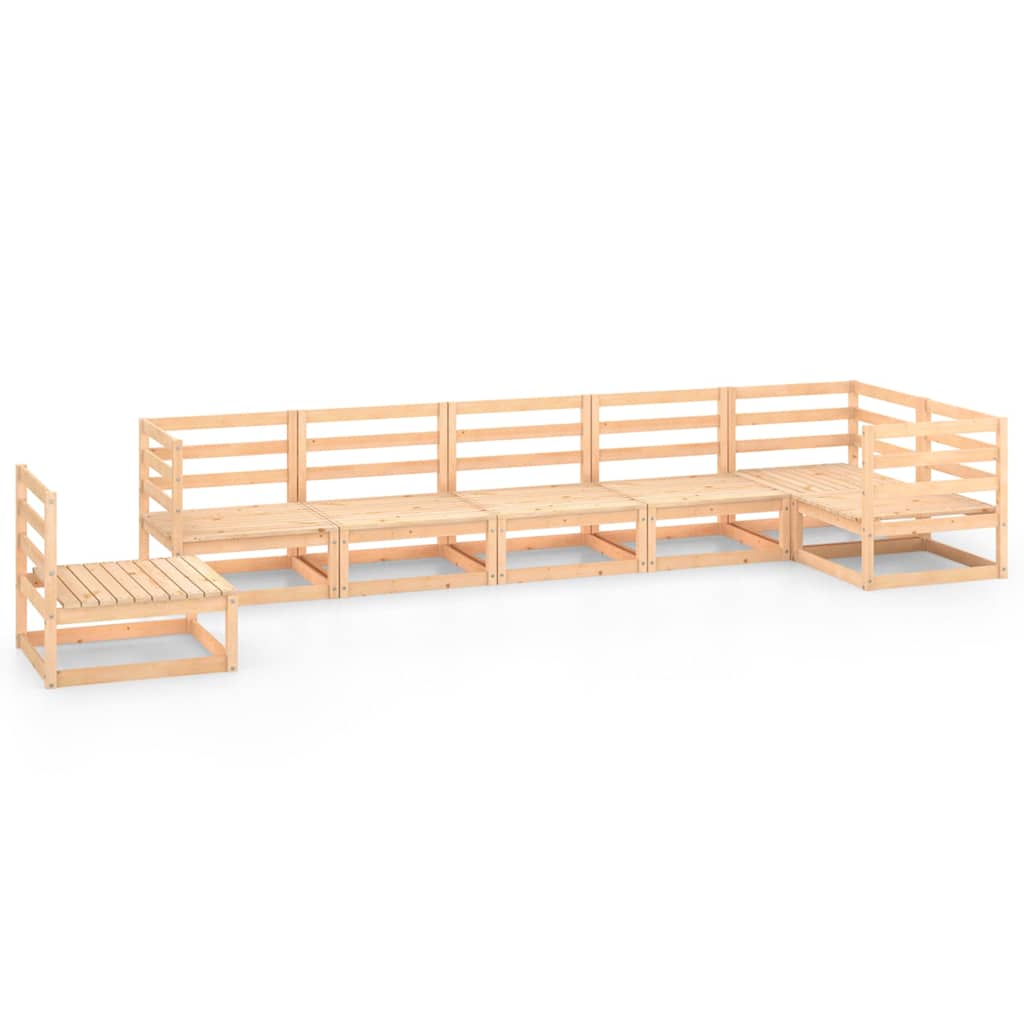 Set Divani da Giardino 7 pz in Legno Massello di Pino
