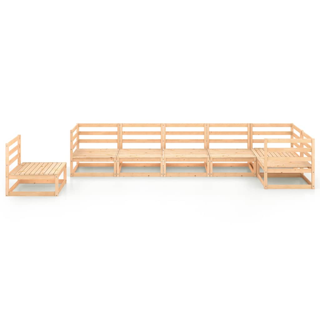 Set Divani da Giardino 7 pz in Legno Massello di Pino
