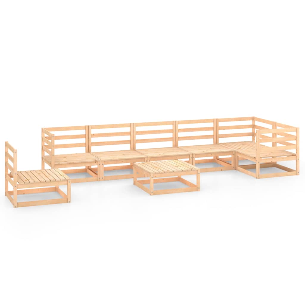 Set Divani da Giardino 8 pz in Legno Massello di Pino