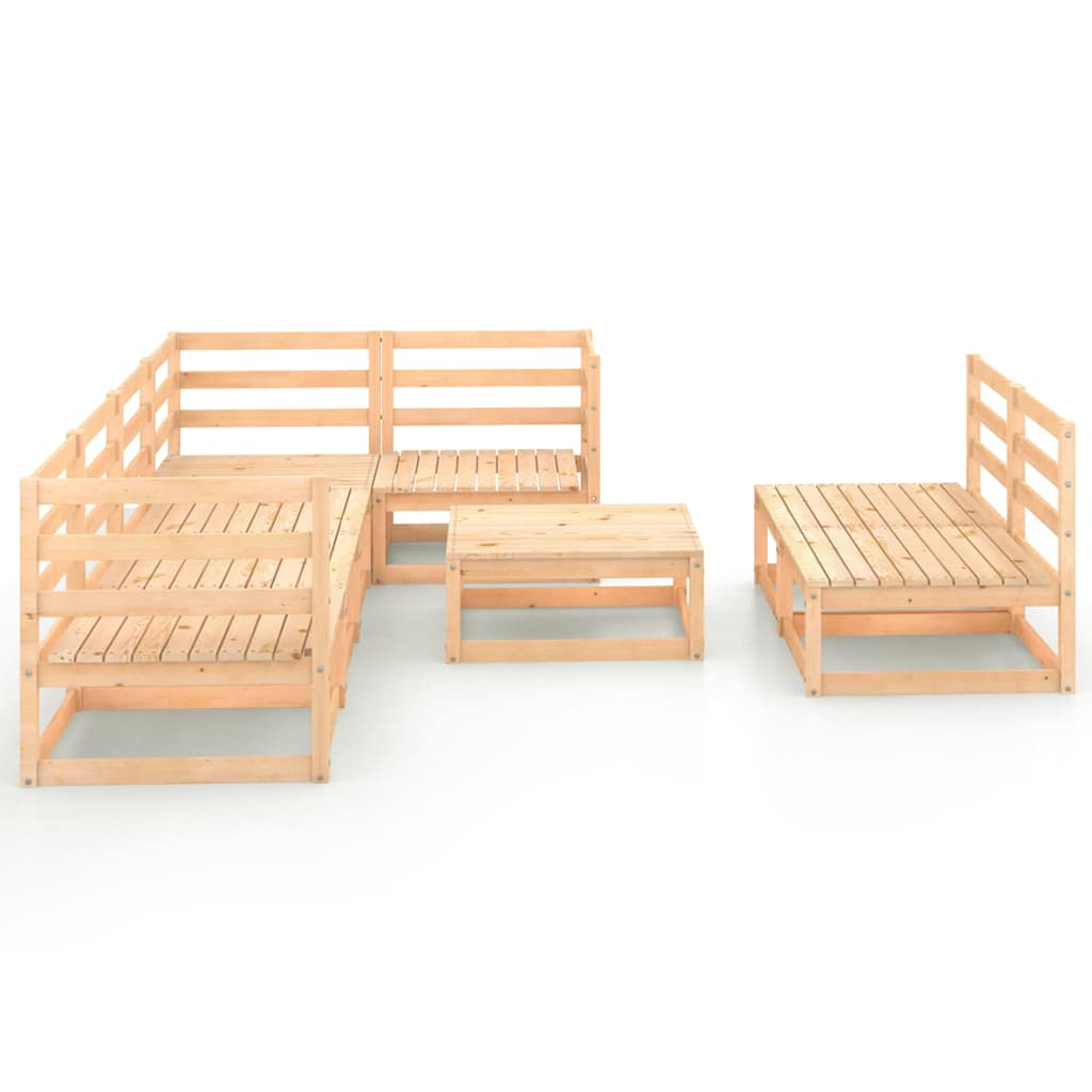 Set Divani da Giardino 8 pz in Legno Massello di Pino