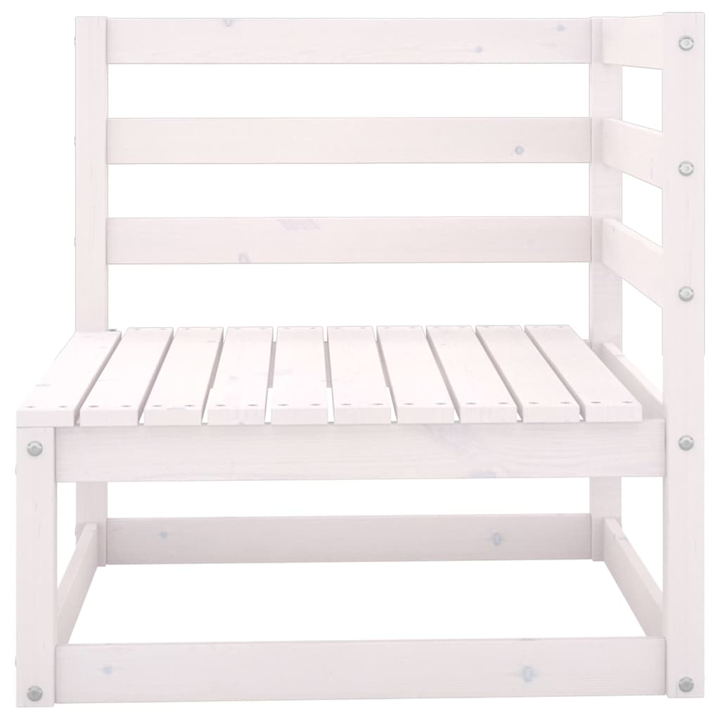 Set Divani da Giardino 8 pz Bianchi in Legno Massello di Pino