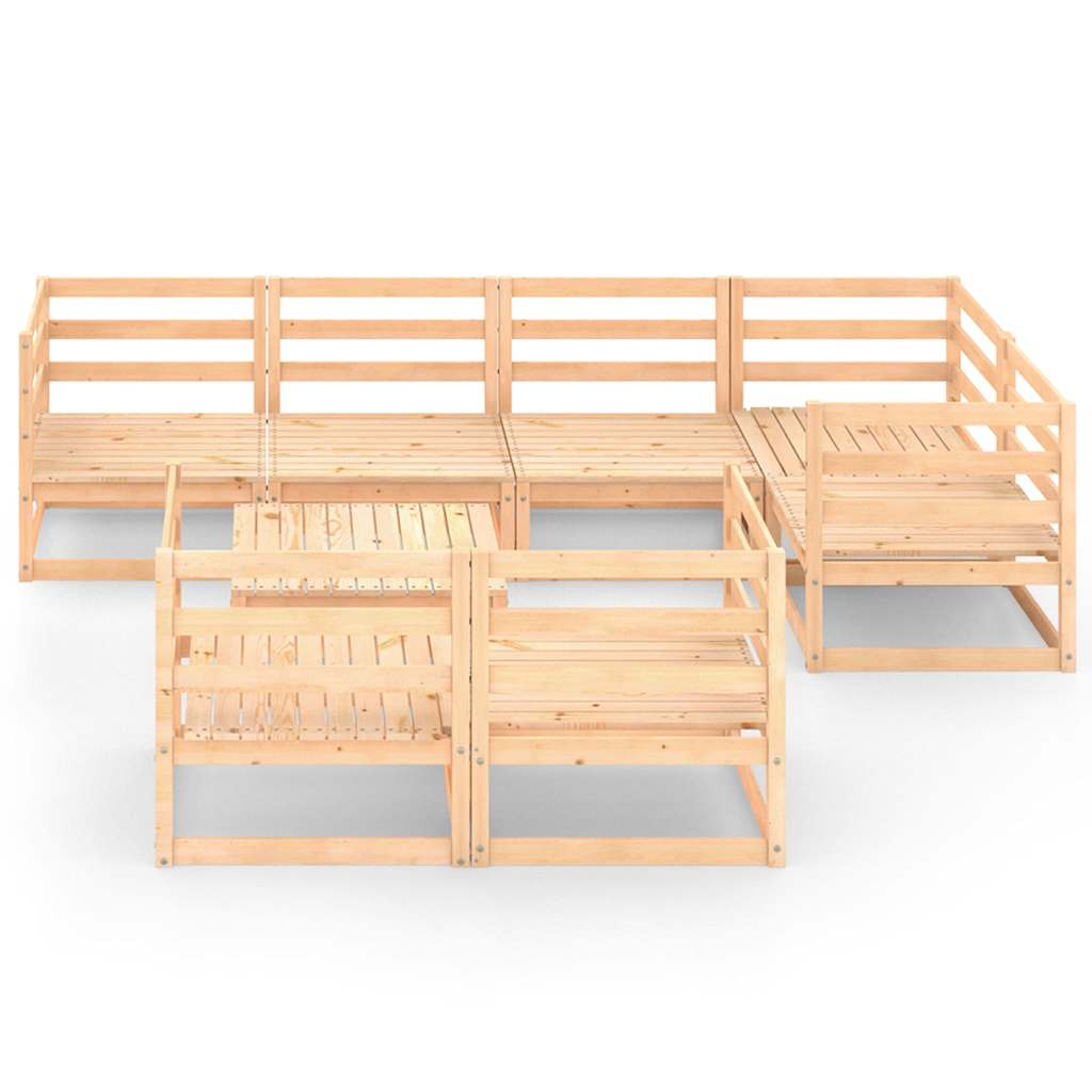 Set Divani da Giardino 8 pz in Legno Massello di Pino