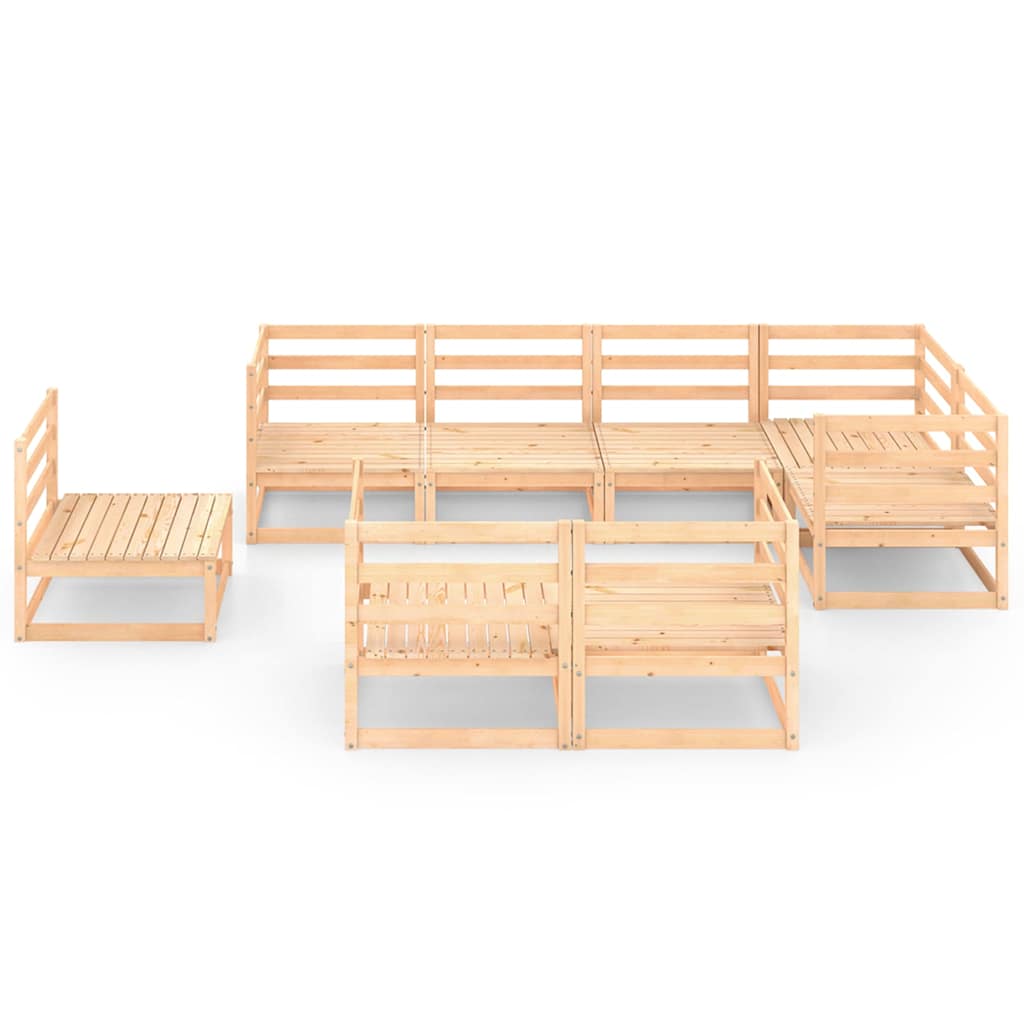 Set Divani da Giardino 8 pz in Legno Massello di Pino