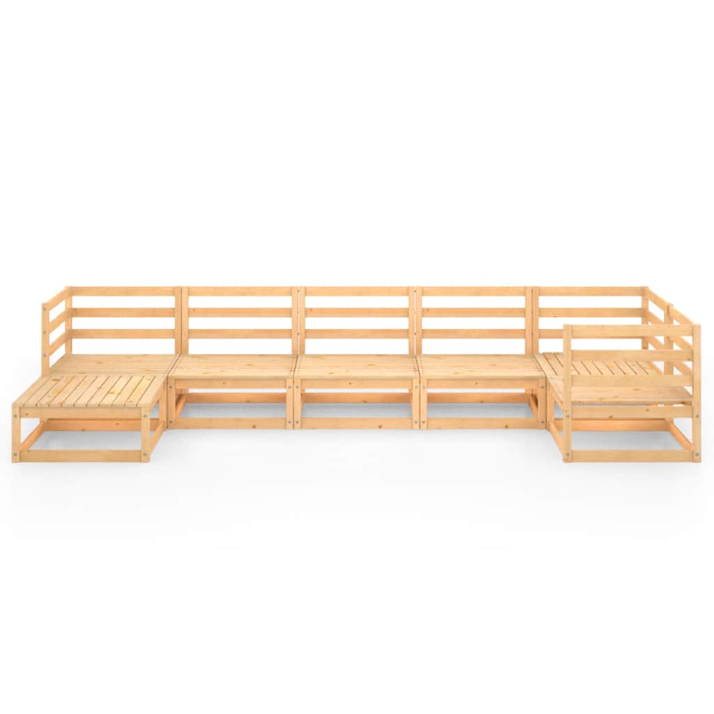 Set Divani da Giardino 7 pz in Legno Massello di Pino