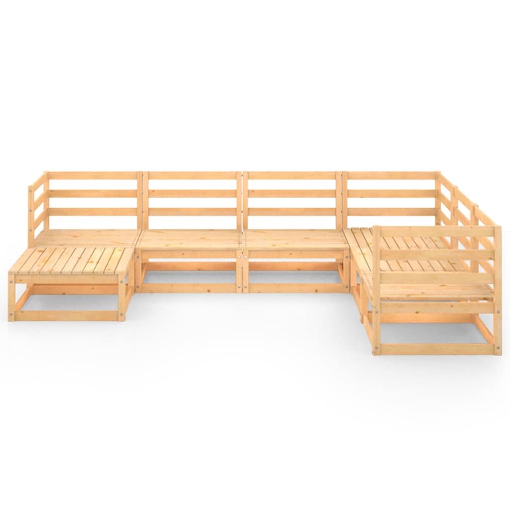 Set Divani da Giardino 7 pz in Legno Massello di Pino