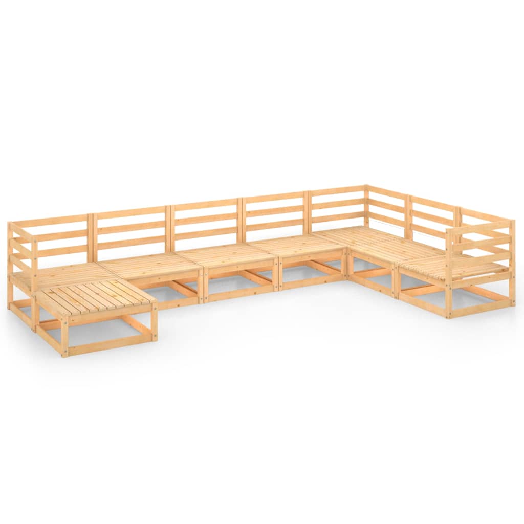 Set Divani da Giardino 8 pz in Legno Massello di Pino