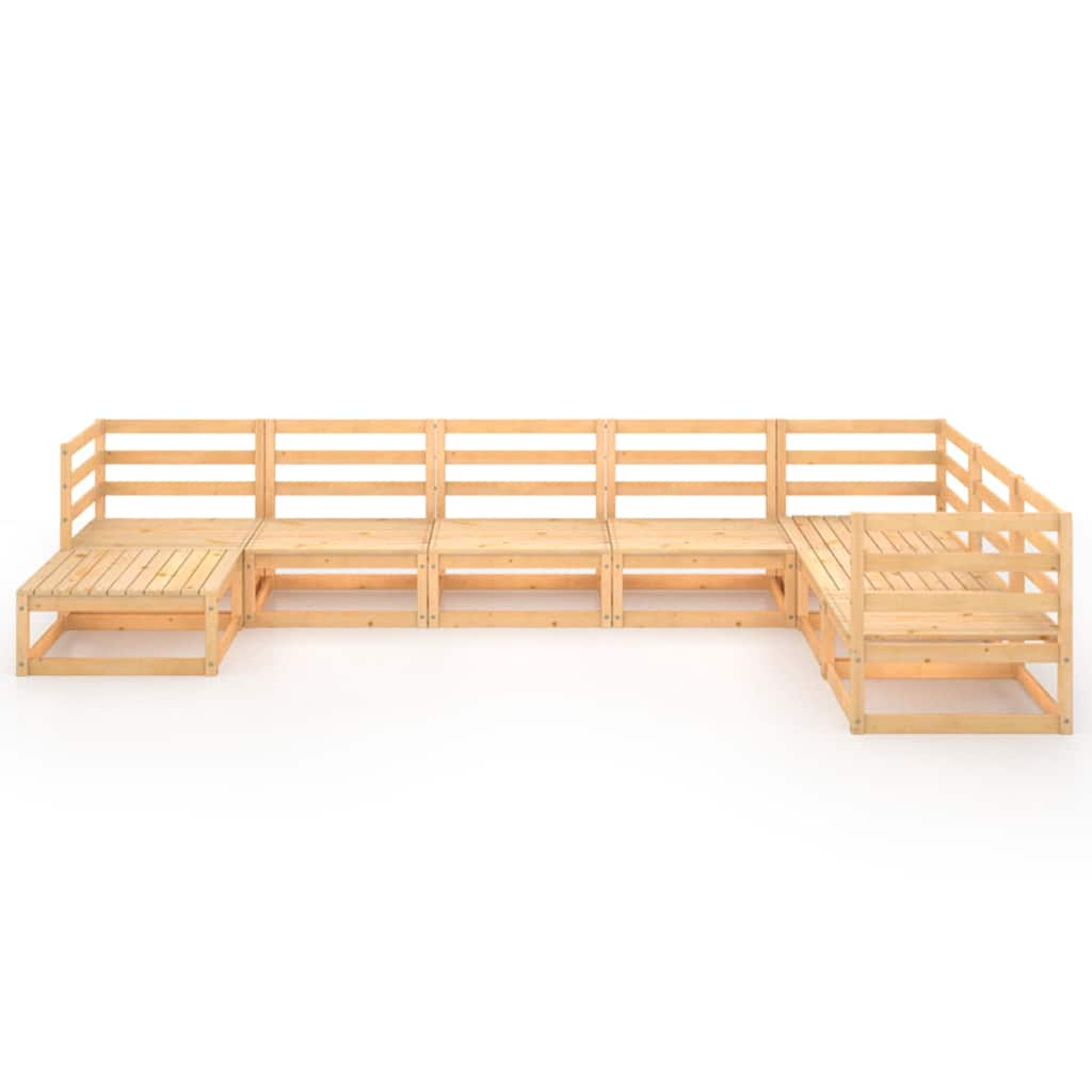 Set Divani da Giardino 8 pz in Legno Massello di Pino