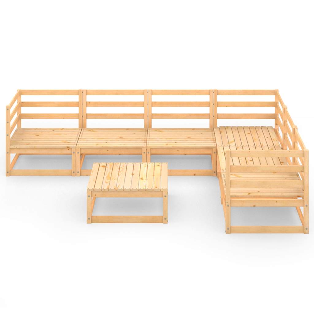 Set Divani da Giardino 7 pz in Legno Massello di Pino