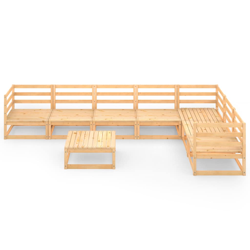 Set Divani da Giardino 8 pz in Legno Massello di Pino