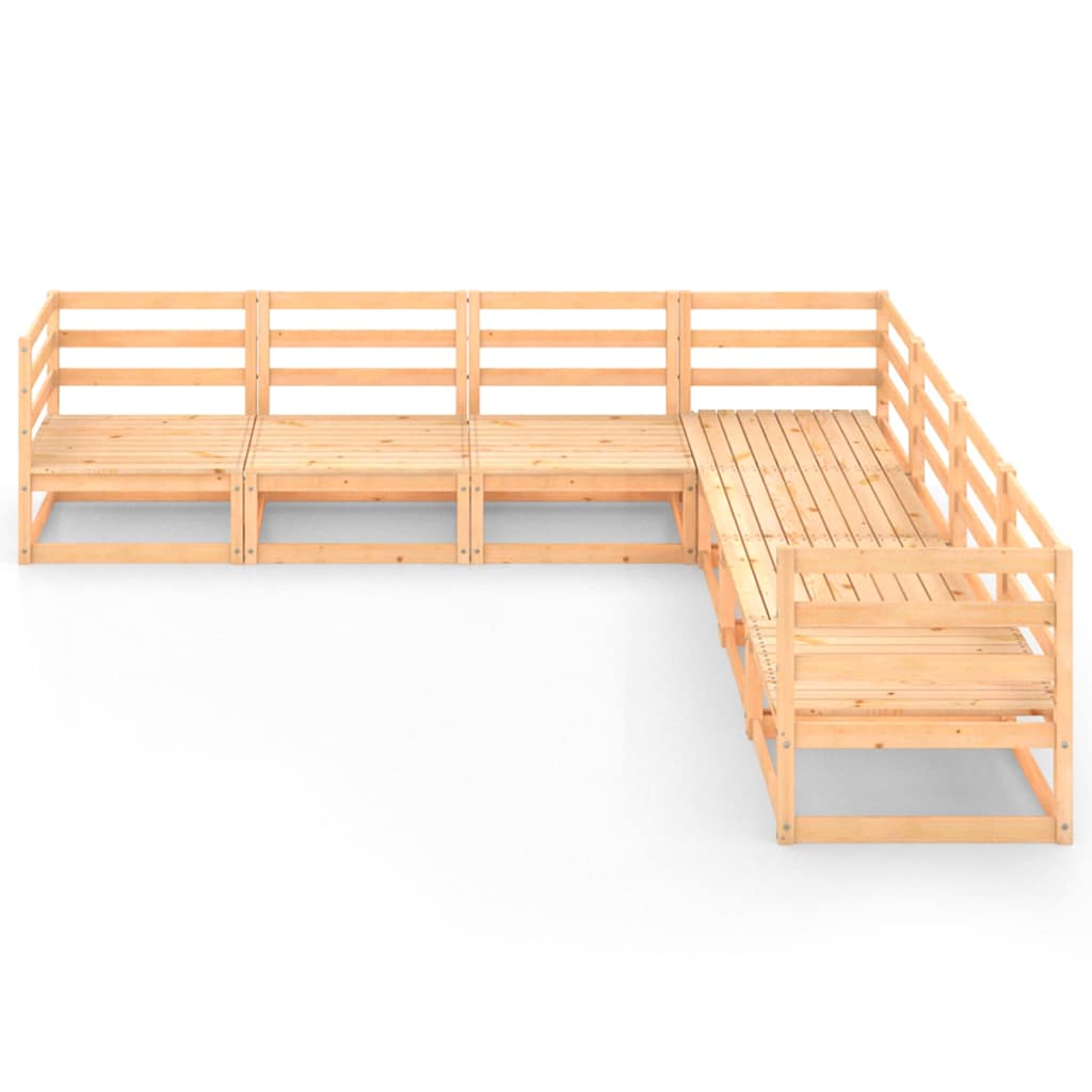 Set Divani da Giardino 7 pz in Legno Massello di Pino