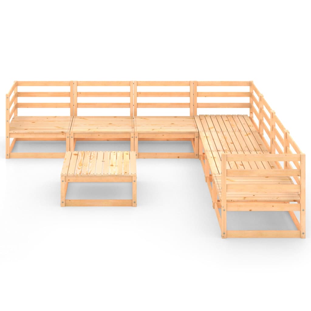 Set Divani da Giardino 8 pz in Legno Massello di Pino