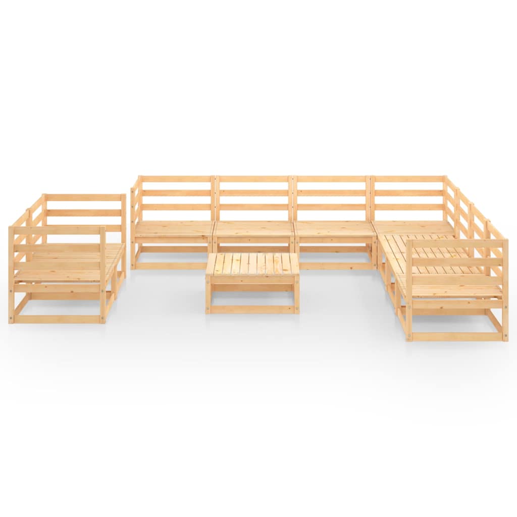 Set Divani da Giardino 10 pz in Legno Massello di Pino