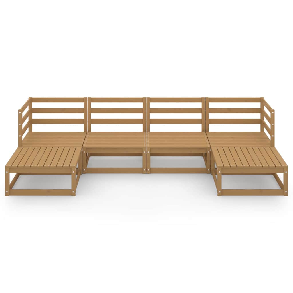 Set Divani da Giardino 6 pz in Legno Massello di Pino