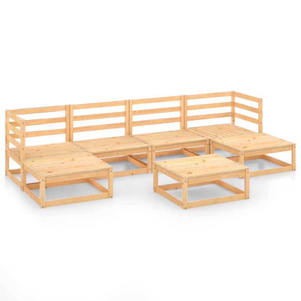 Set Divani da Giardino 7 pz in Legno Massello di Pino