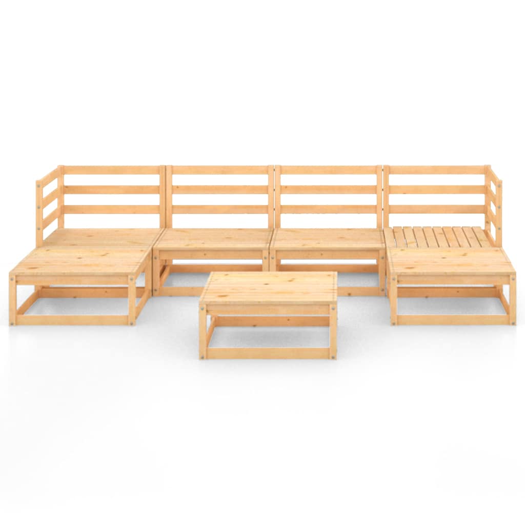 Set Divani da Giardino 7 pz in Legno Massello di Pino