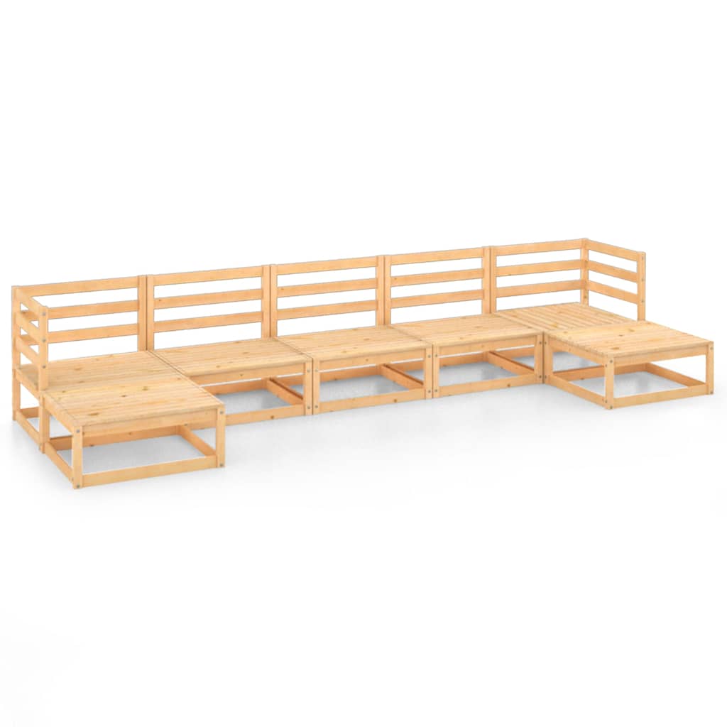 Set Divani da Giardino 7 pz in Legno Massello di Pino