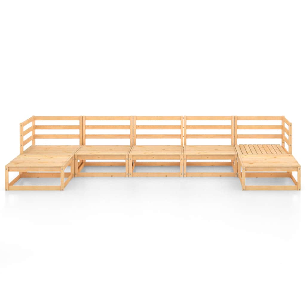 Set Divani da Giardino 7 pz in Legno Massello di Pino