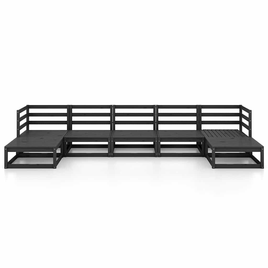 Set Divani da Giardino 7 pz in Legno Massello di Pino