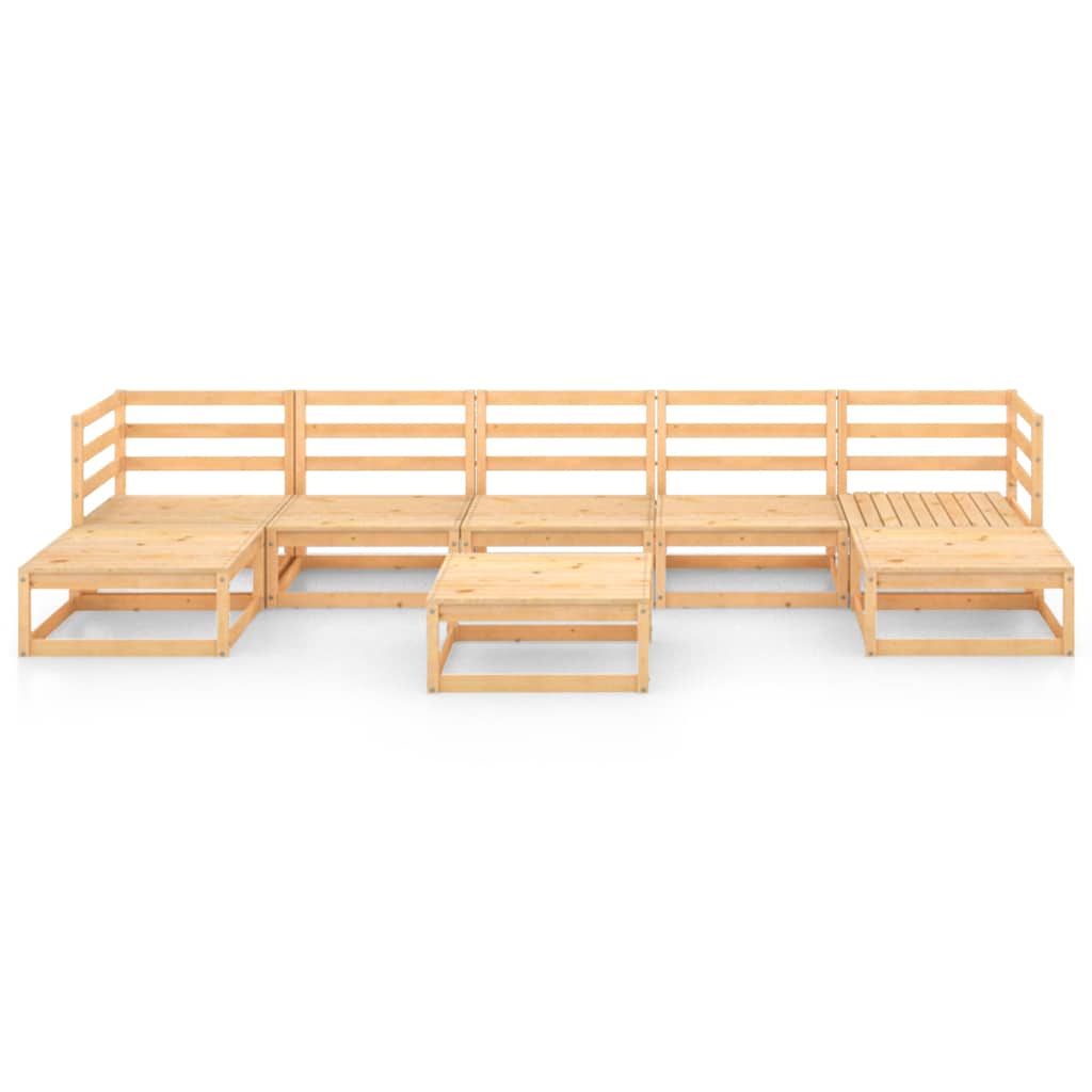 Set Divani da Giardino 8 pz in Legno Massello di Pino