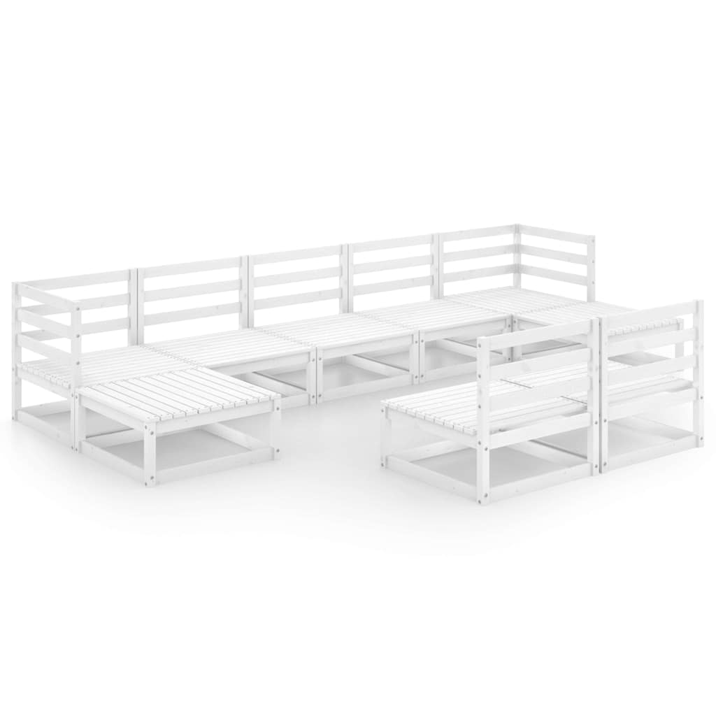 Set Divani da Giardino 9 pz in Legno Massello di Pino