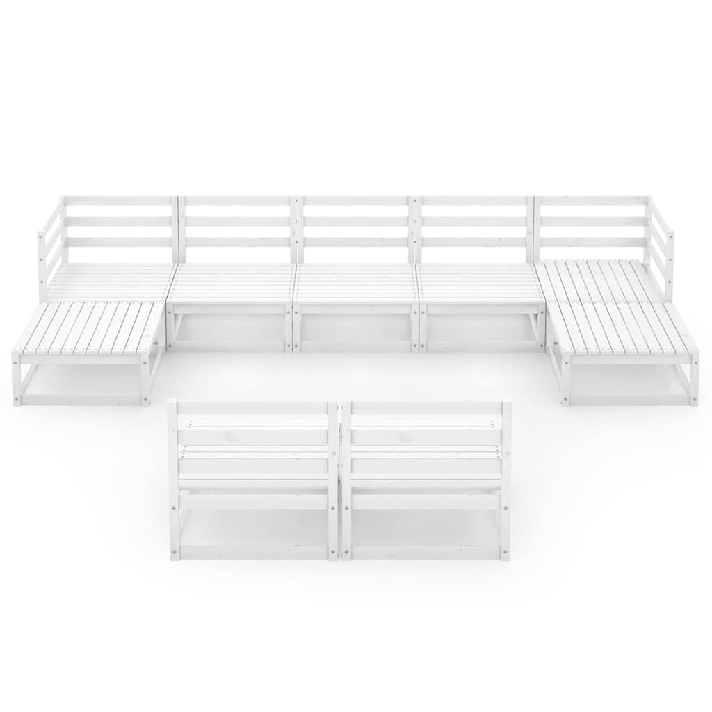 Set Divani da Giardino 9 pz in Legno Massello di Pino