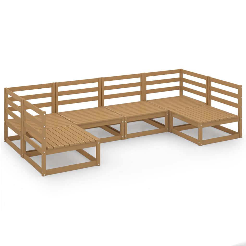 Set Divani da Giardino 6 pz in Legno Massello di Pino