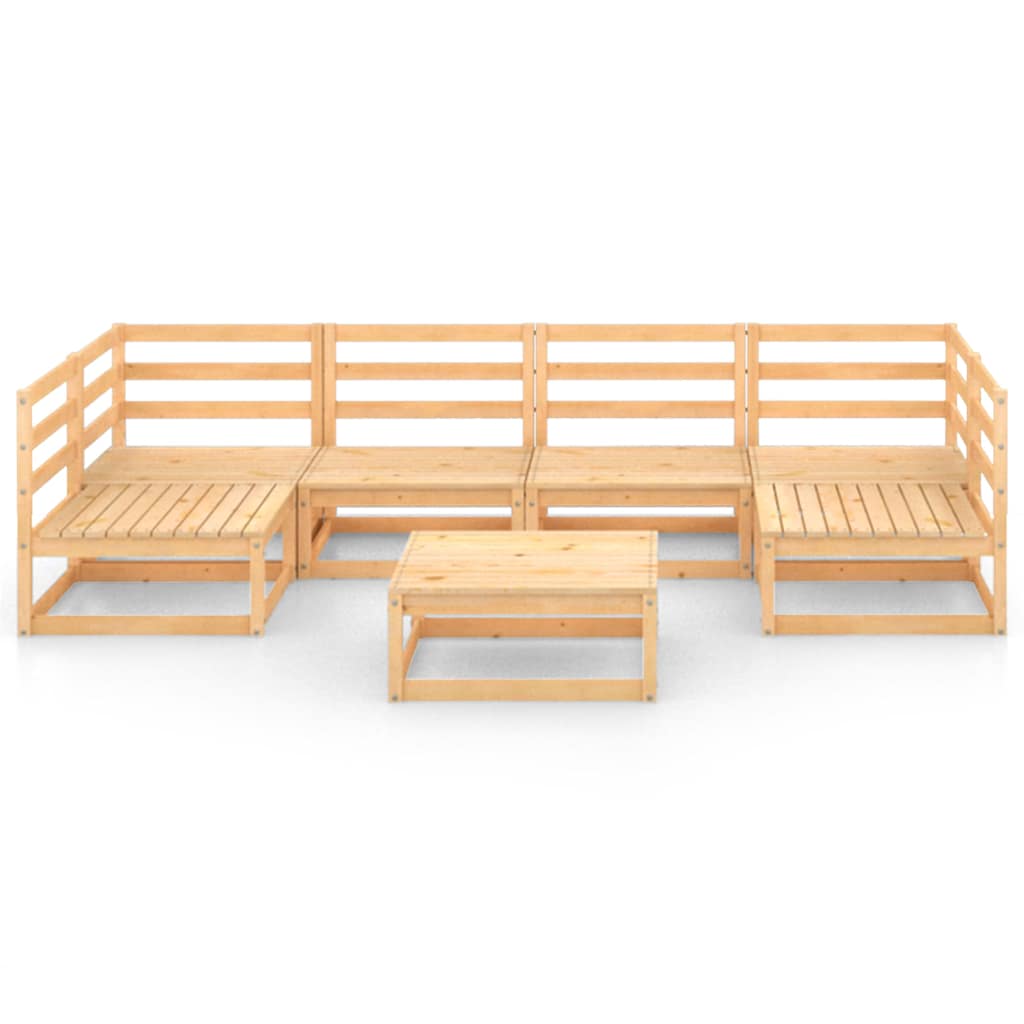 Set Divani da Giardino 7 pz in Legno Massello di Pino