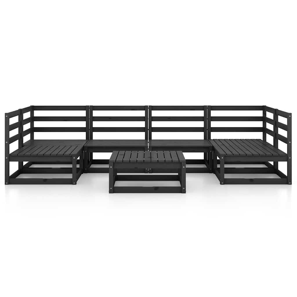 Set Divani da Giardino 7 pz in Legno Massello di Pino