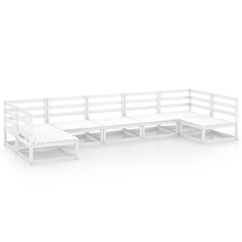 Set Divani da Giardino 7 pz in Legno Massello di Pino