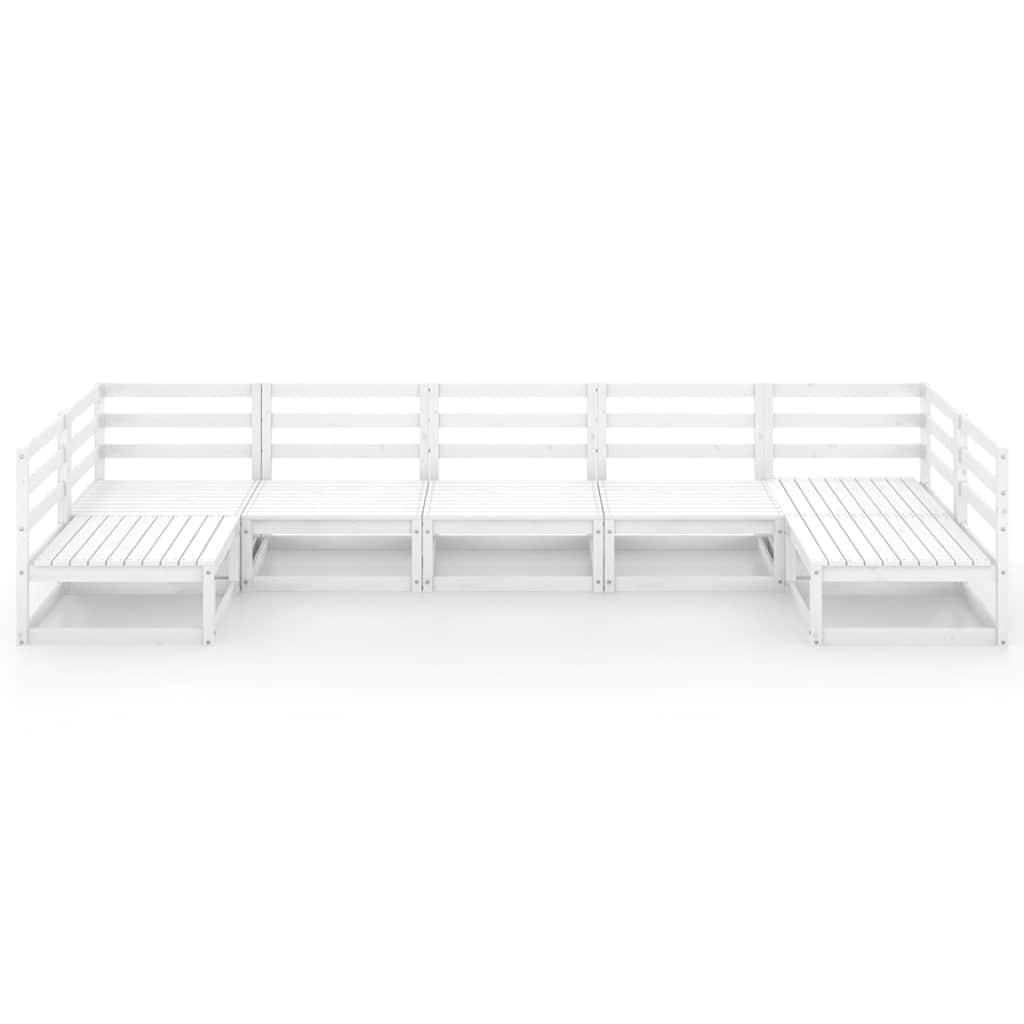 Set Divani da Giardino 7 pz in Legno Massello di Pino