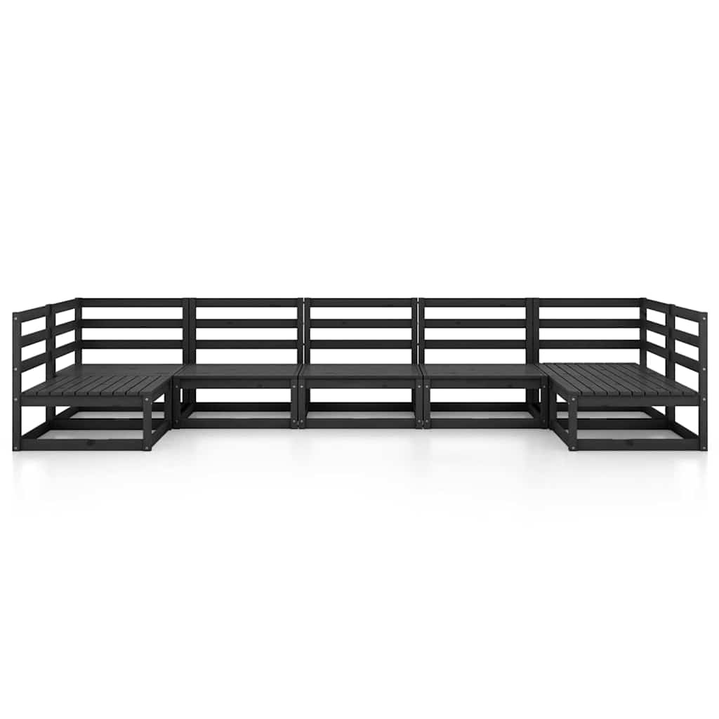 Set Divani da Giardino 7 pz in Legno Massello di Pino