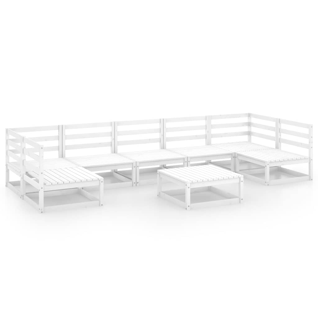 Set Divani da Giardino 8 pz in Legno Massello di Pino