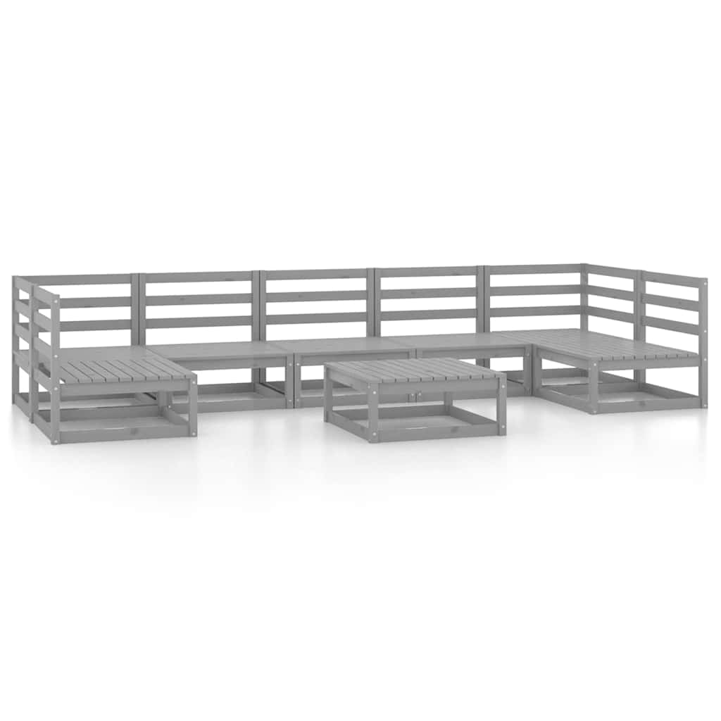 Set Divani da Giardino 8 pz in Legno Massello di Pino