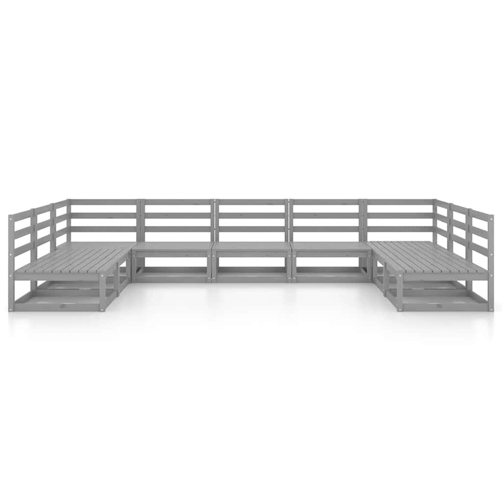 Set Divani da Giardino 9 pz in Legno Massello di Pino