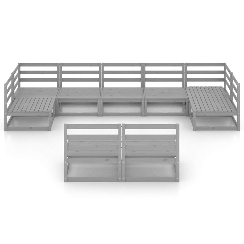 Set Divani da Giardino 9 pz in Legno Massello di Pino