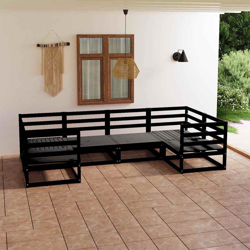 Set Divani da Giardino 6 pz in Legno Massello di Pino