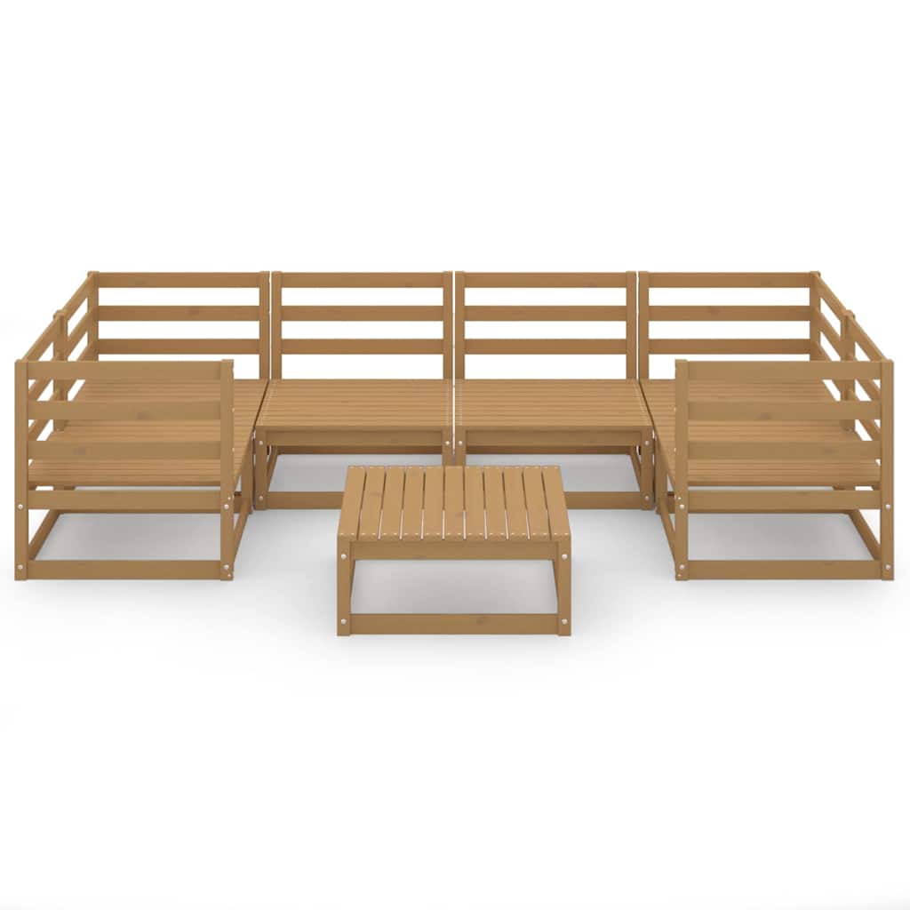 Set Divani da Giardino 7 pz in Legno Massello di Pino
