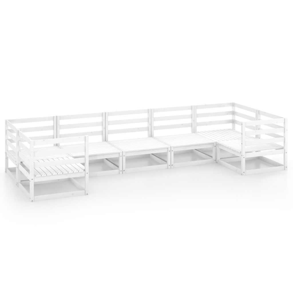 Set Salotto da Giardino 7 pz in Legno Massello di Pino