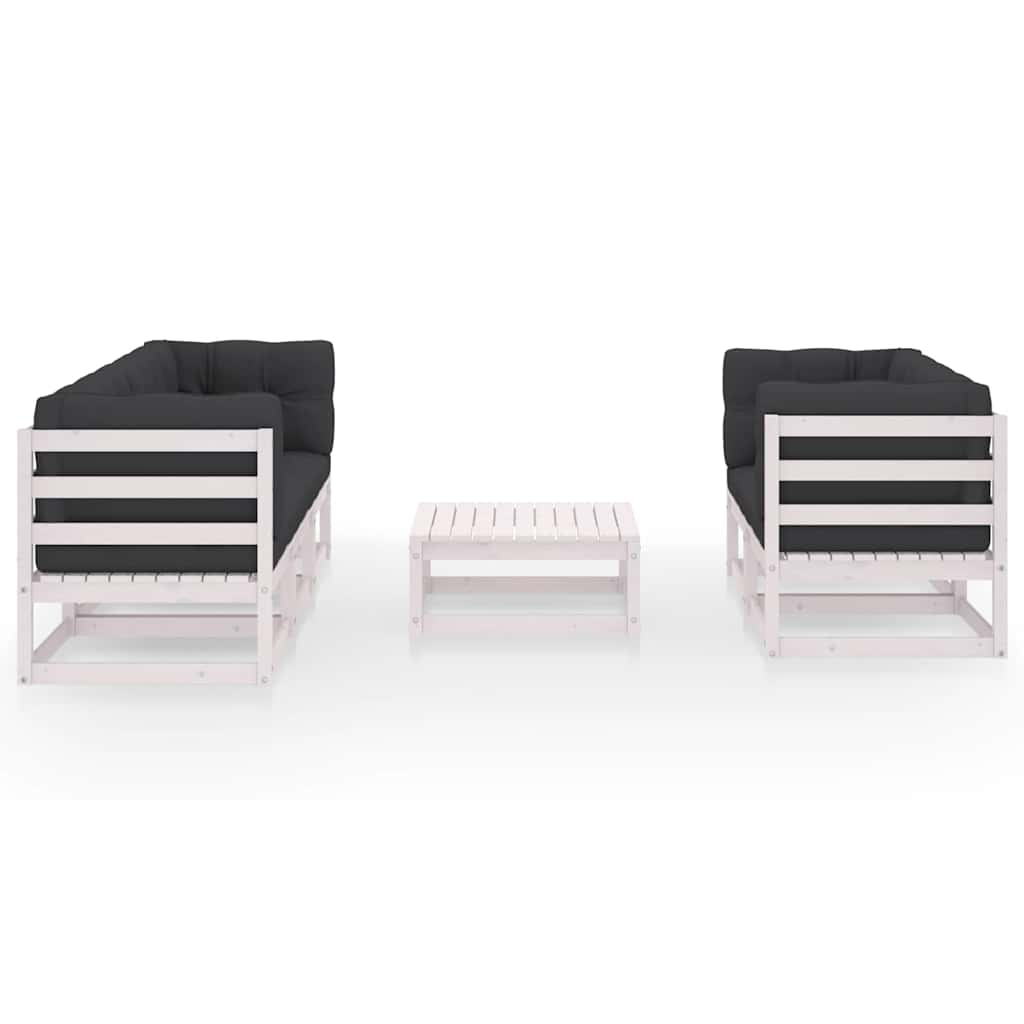 Set Divani da Giardino 6 pz con Cuscini Legno Massello di Pino