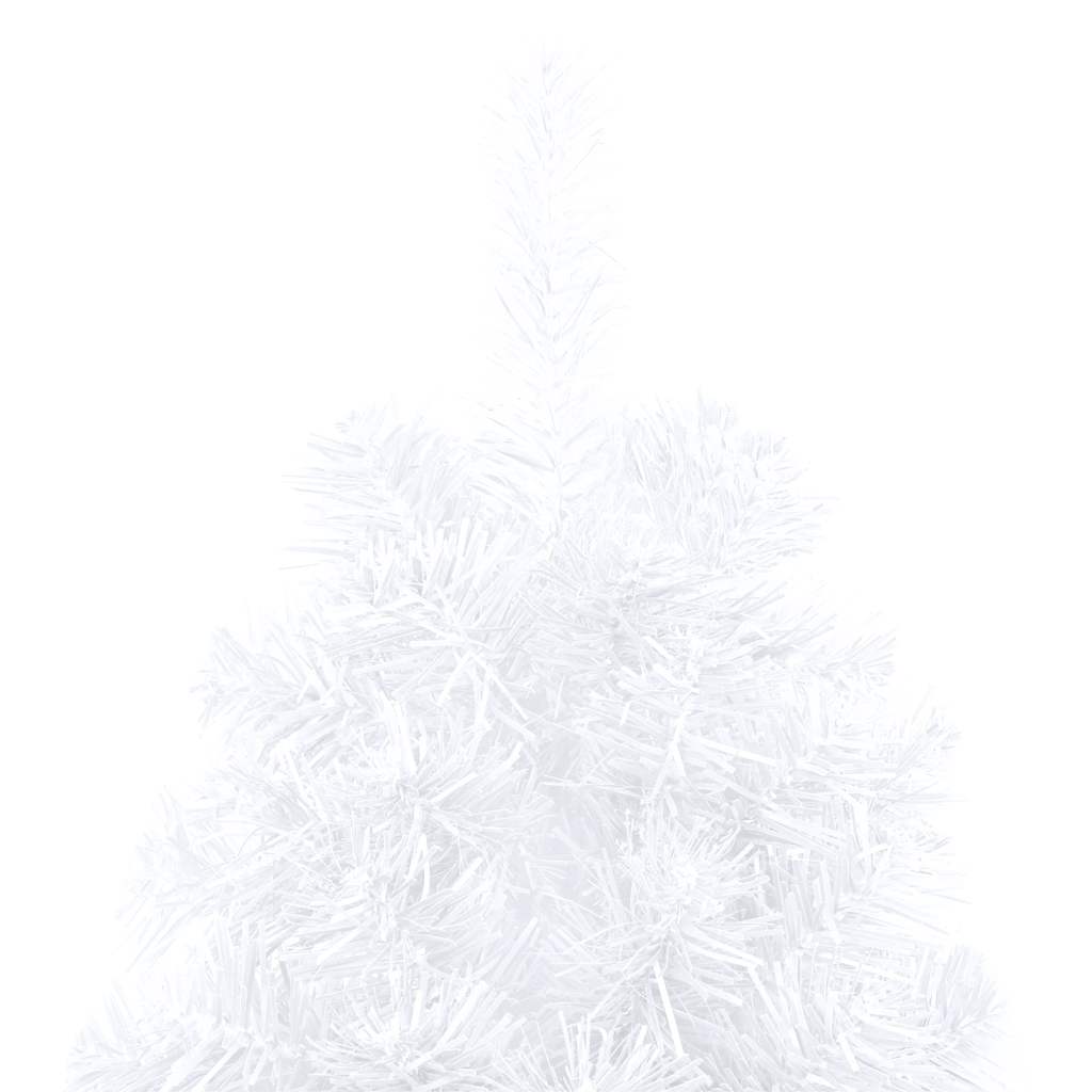 Set Albero Natale Artificiale a Metà LED Palline Bianco 120cm
