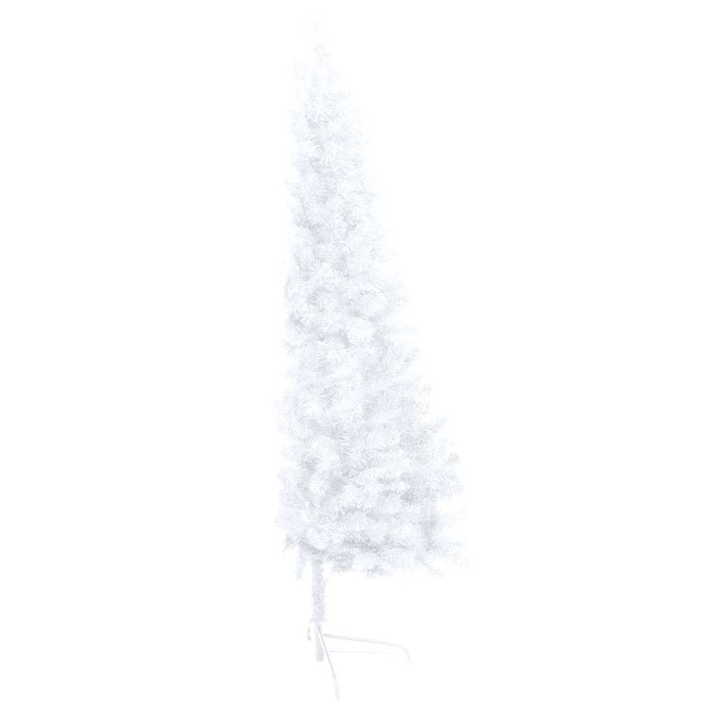 Set Albero Natale Artificiale a Metà LED Palline Bianco 120cm
