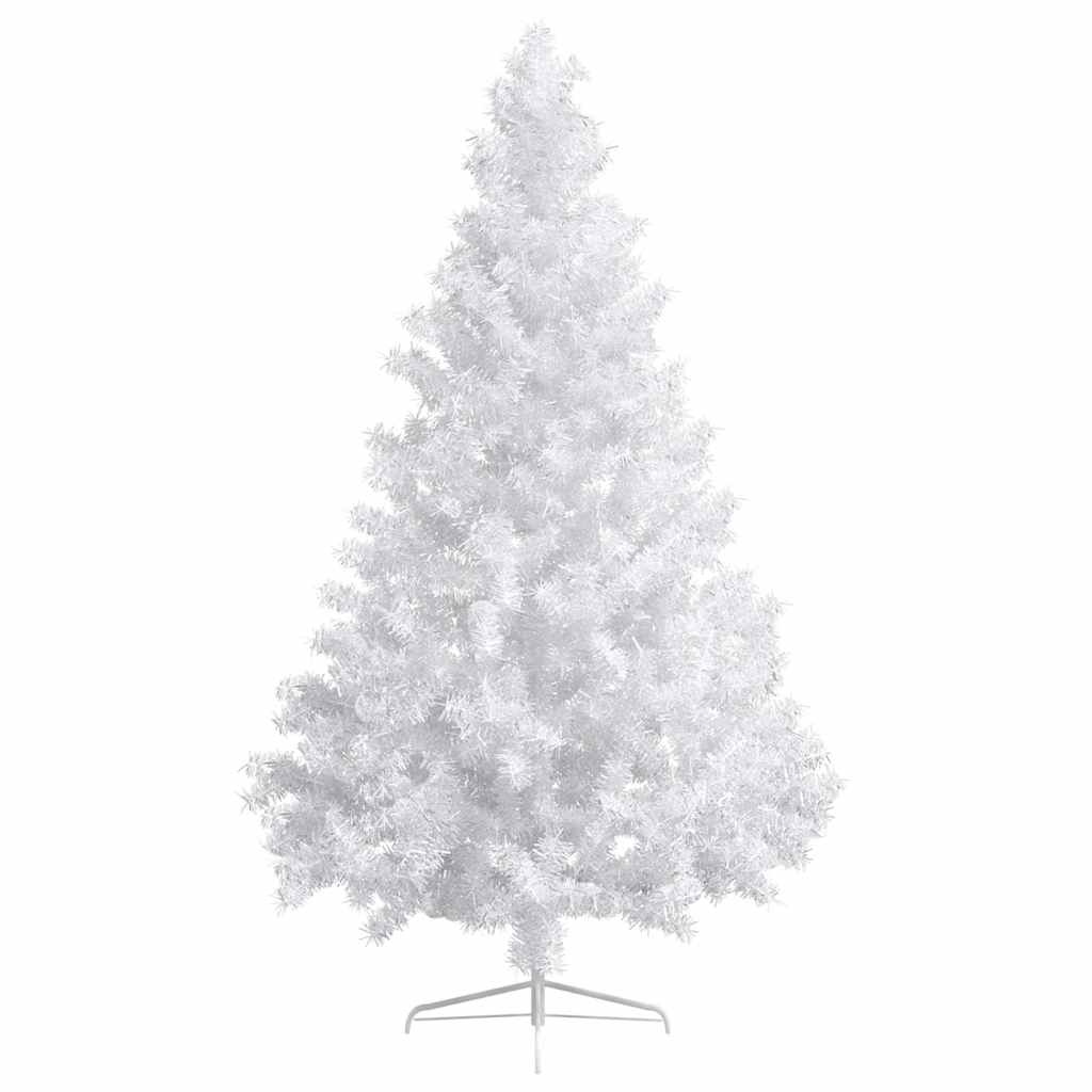Set Albero Natale Artificiale a Metà LED Palline Bianco 180cm