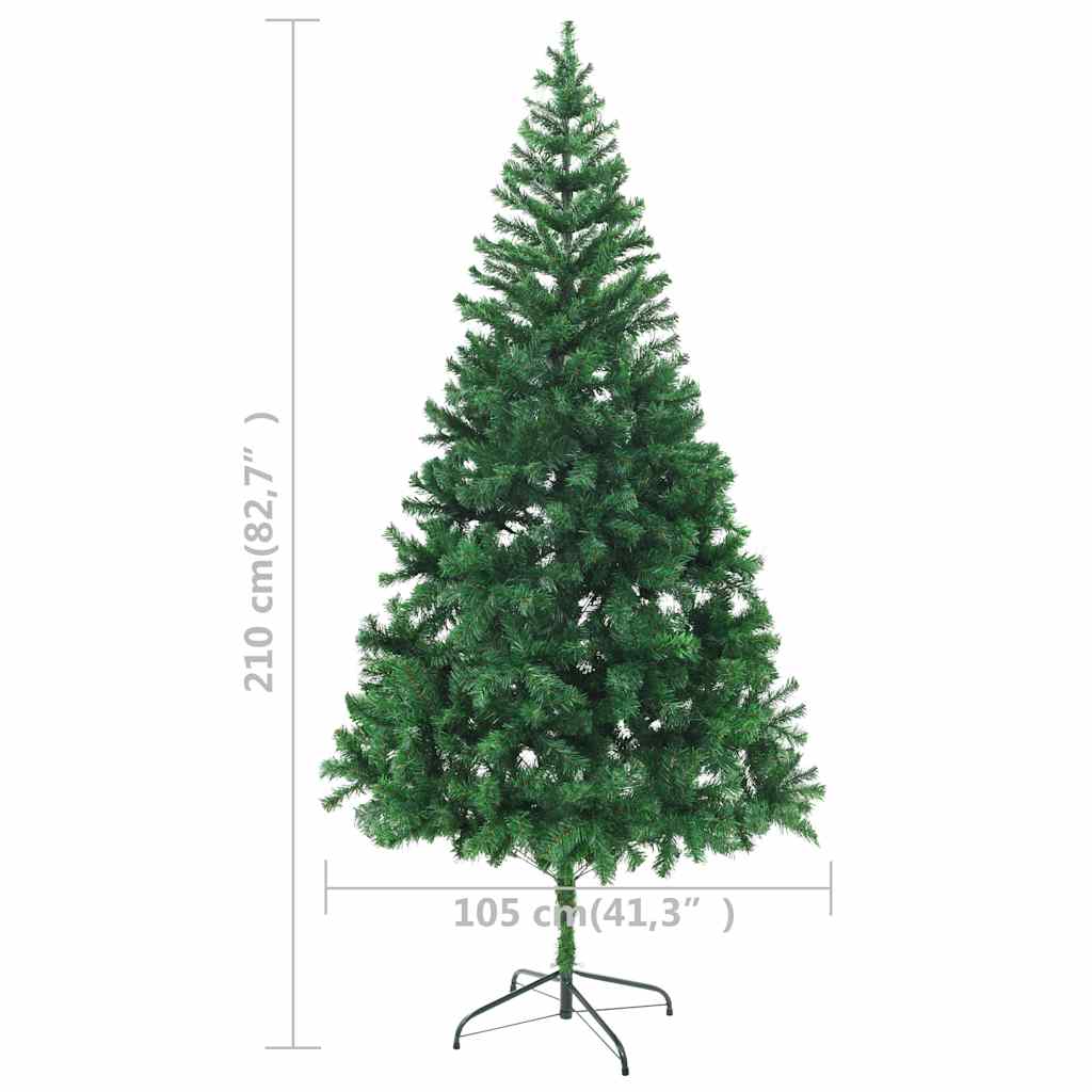 Albero di Natale Preilluminato Palline Bianco 210 cm 910 Rami