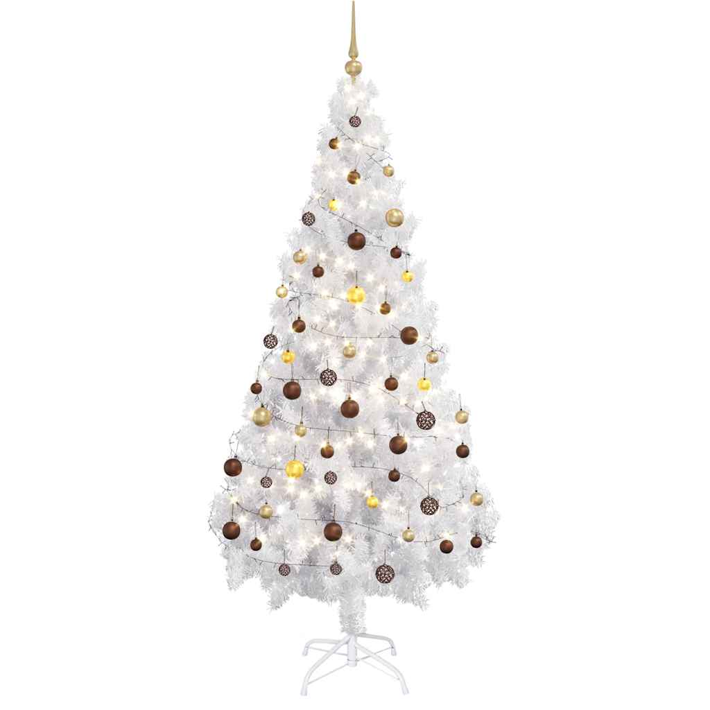 Albero di Natale Preilluminato con Palline 180 cm 620 Rami