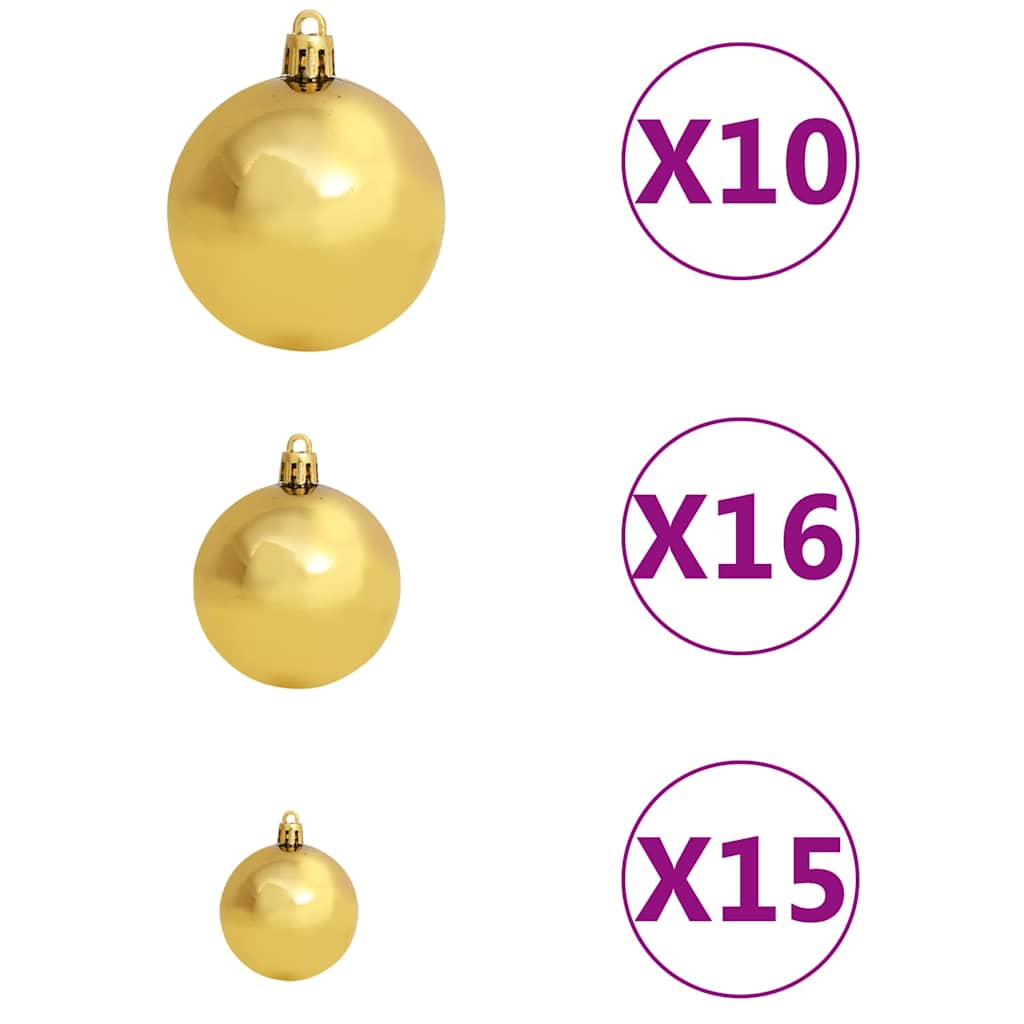 Albero di Natale Preilluminato con Palline 180 cm 620 Rami
