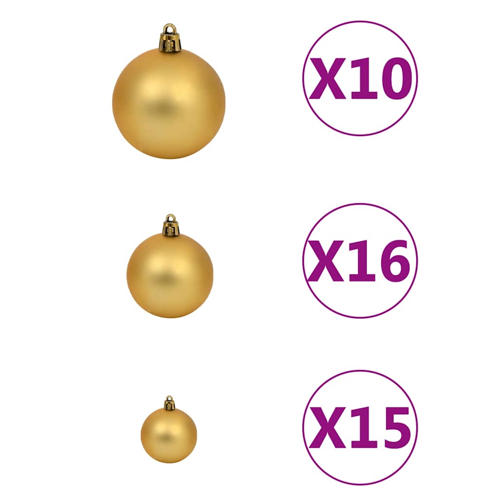 Albero di Natale Preilluminato con Palline 180 cm 620 Rami